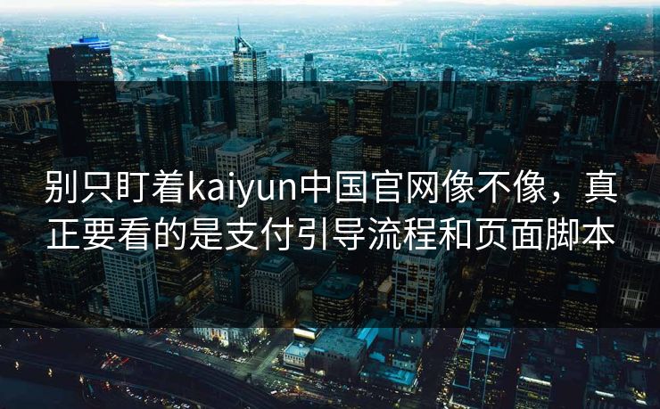 别只盯着kaiyun中国官网像不像，真正要看的是支付引导流程和页面脚本